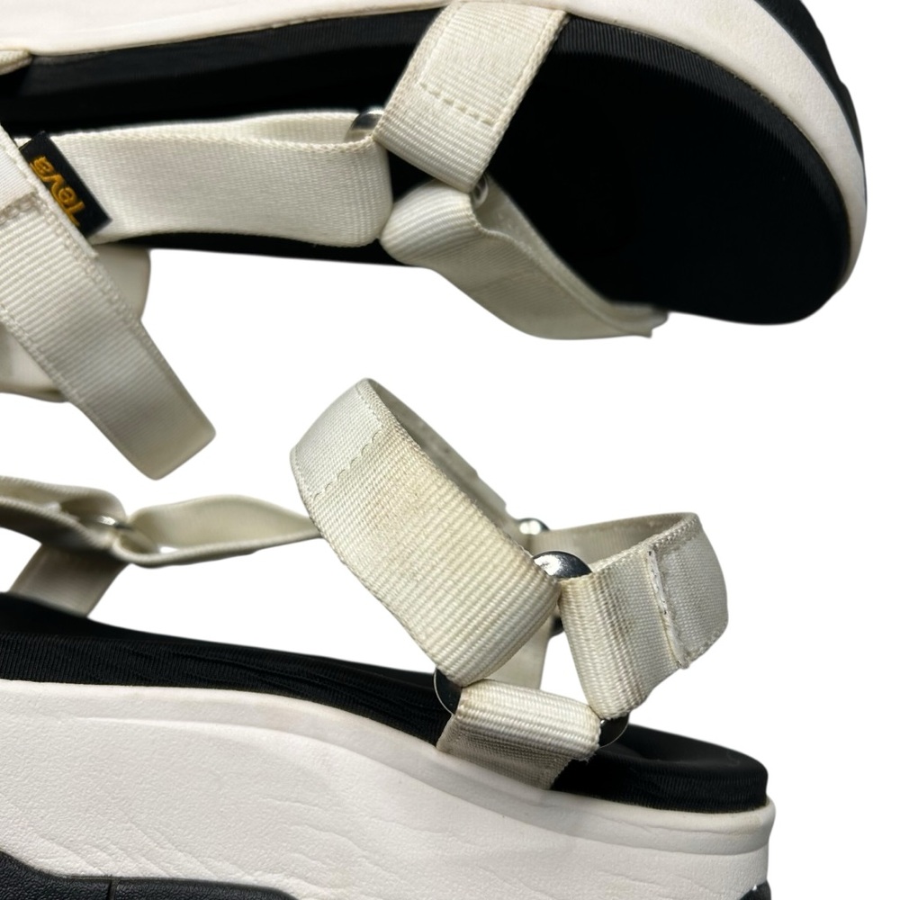 Teva Jadito Universal Platform Sandals White Black Chunky Sport Sz 9 - Picture 11 of 16
